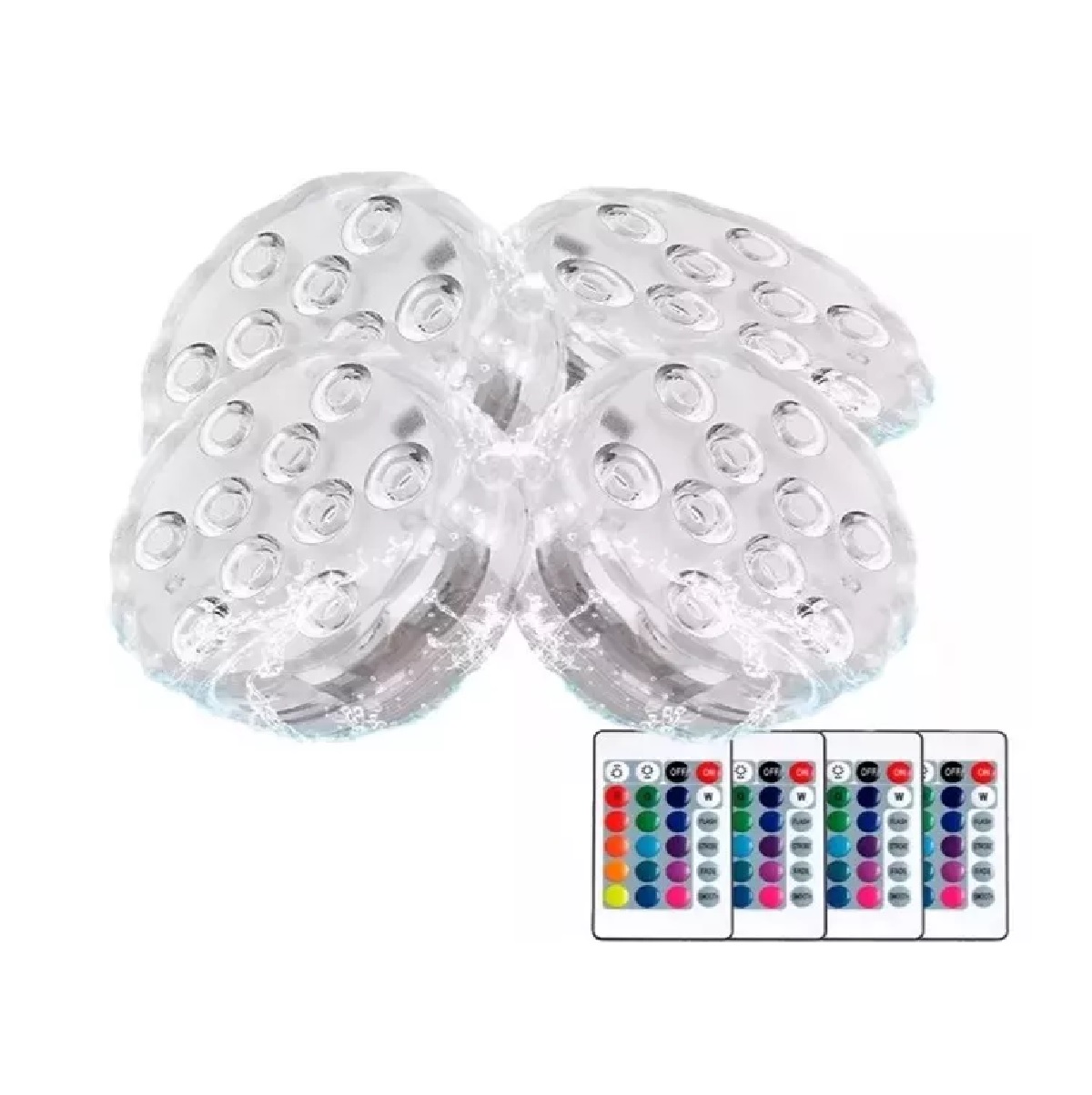 Set Luz Led Rgb Sumergible Para Alberca, 4 Pieza