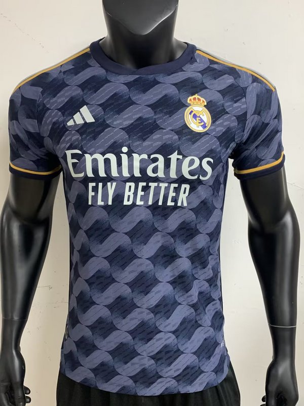 Increible! Jersey Real Madrid 2023/2024 Azul Marino Visitante Talla XL