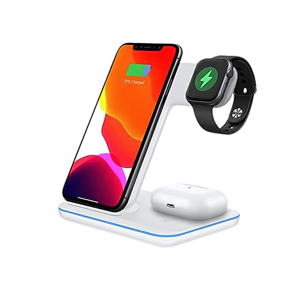 Estación de Carga Inalámbrica Qi 3 en 1 para Iphone , Apple Watch y Airpods Cargador inalambrico 3 en 1