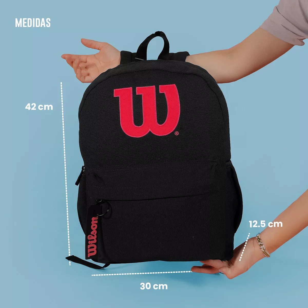 M Mochila Negra Wilson Urbana Escolar Original Reforzada