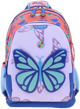 A Mochila Happy Girl Mariposa Azul Con Porta Tablet Estampado 3d Primaria HG66024