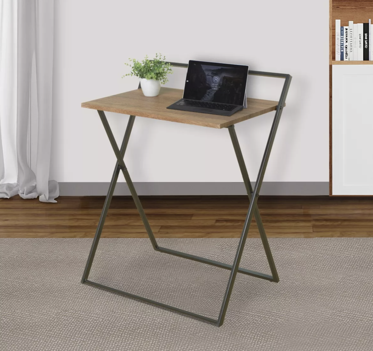 Escritorio Plegable Mdf Moderno Para Laptop Hogar Nogal  T