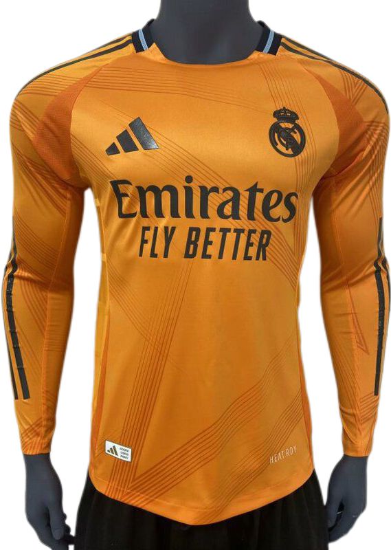 Nuevo! Jersey Real Madrid 2024/2025 Manga Larga Visita Naranja Talla XL