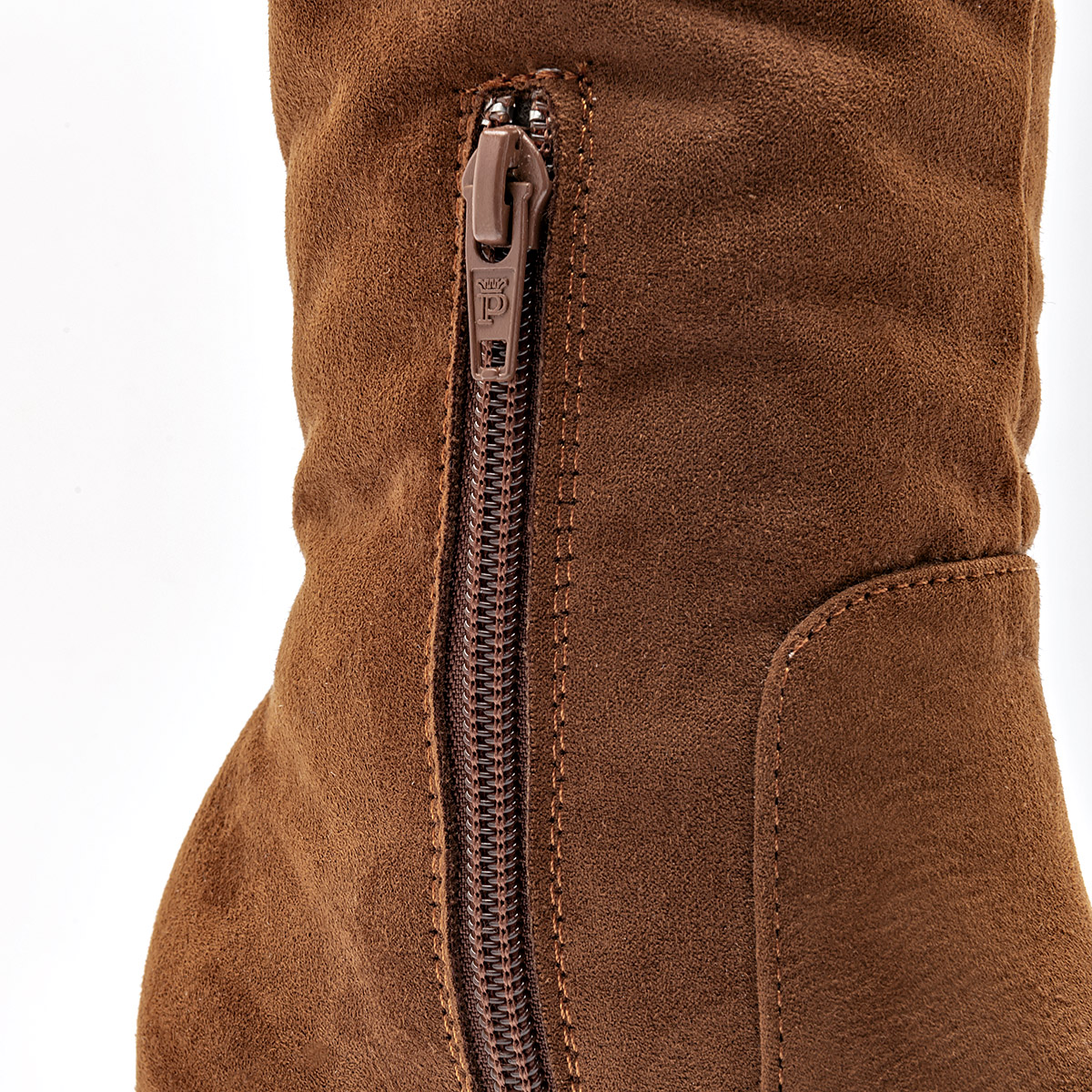 Bota Gamuza Catalina de Plataforma 8 cm tubo 44 cm 9061 color camel para Mujer E9.