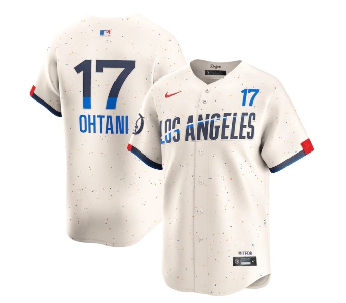 Maravilloso! Jersey Beisbol Dodgers Los Angeles BORDADO Rush Ohtani 17 Talla L