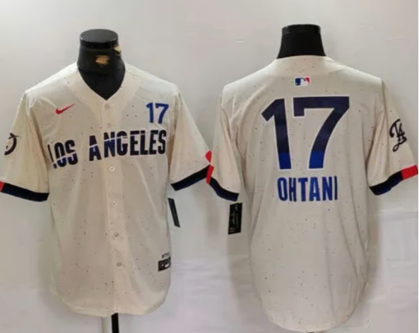 Maravilloso! Jersey Beisbol Dodgers Los Angeles BORDADO Rush Ohtani 17 Talla XL
