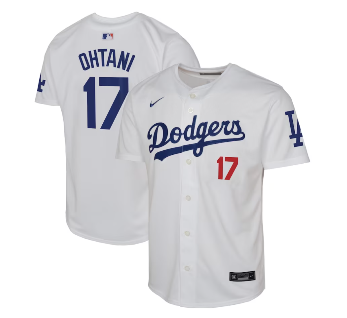 Maravilloso! Jersey Beisbol Dodgers Los Angeles BORDADO Blanco Ohtani 17 Talla S