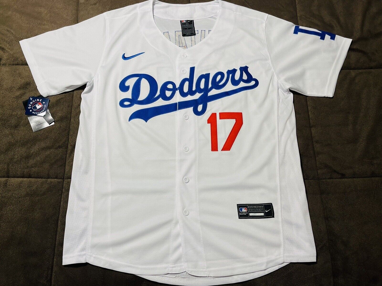 Maravilloso! Jersey Beisbol Dodgers Los Angeles BORDADO Blanco Ohtani 17 Talla S