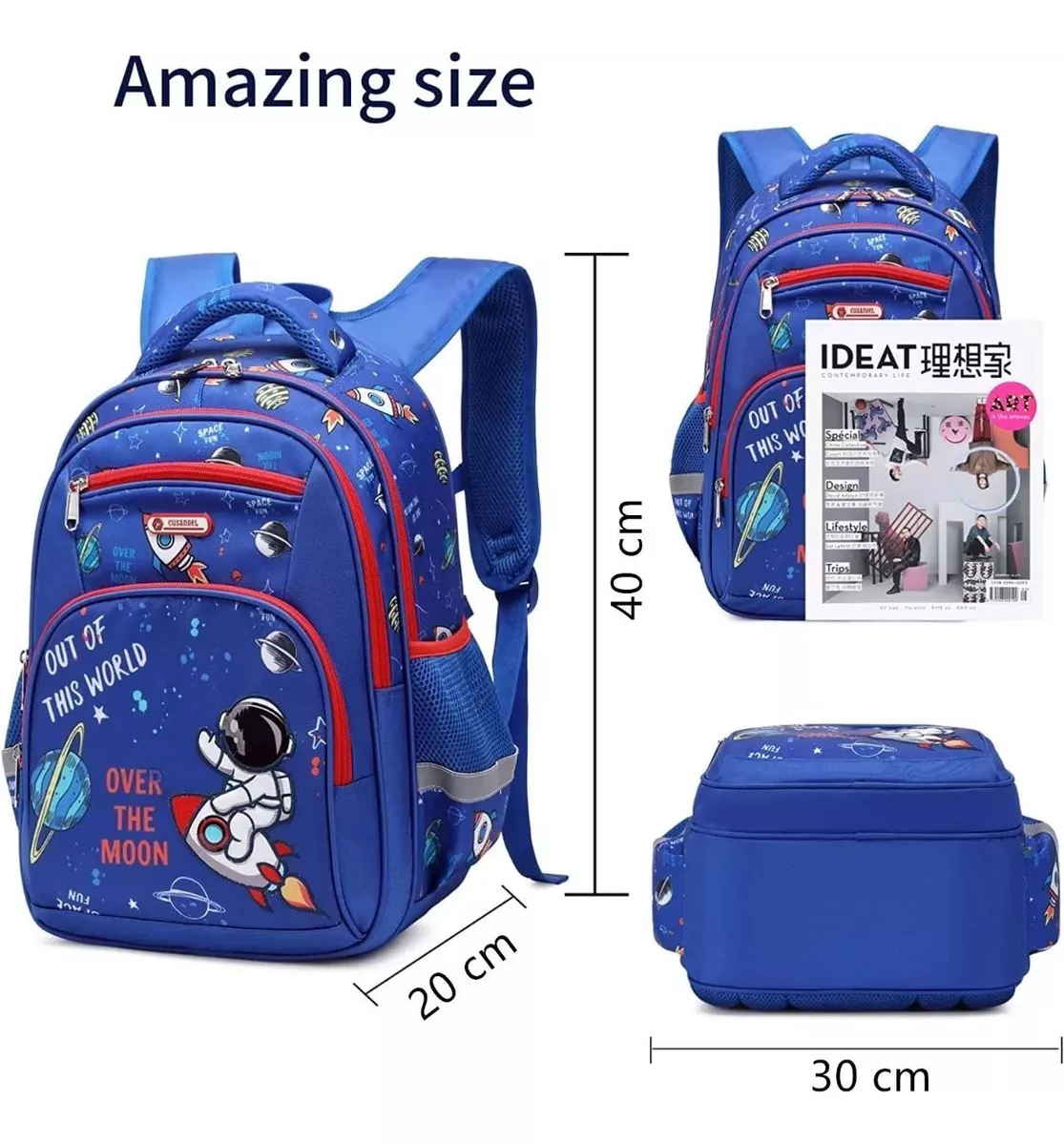 M Mochila escolar Pokachila Escolar 98653 color azul diseño astronauta