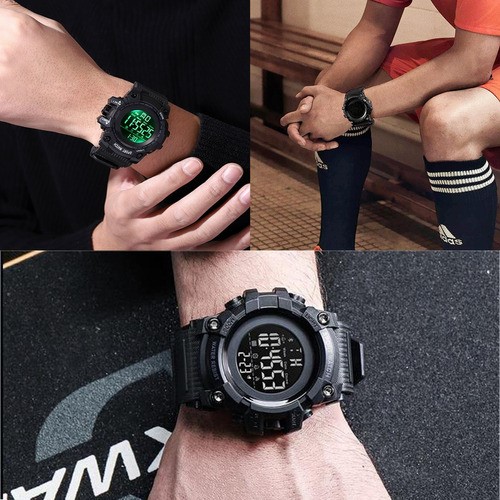 Reloj de Hombre Resistente al agua Con,hora,fecha,alarma negro militar