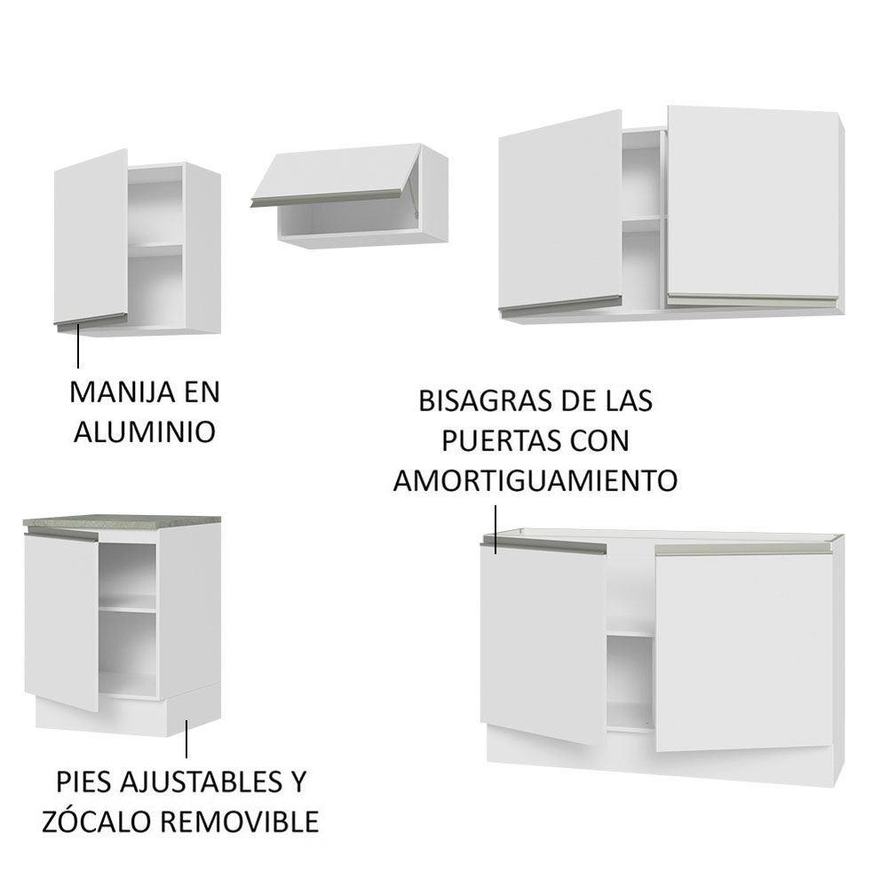 Cocina Integral Completa Modular Madesa Glamy 240cm BB 09