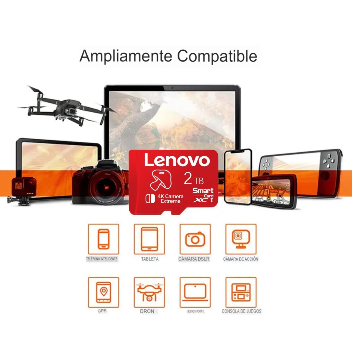 Lenovo tarjeta memoria Micro TF SD alta velocidad 2TB gamer juego