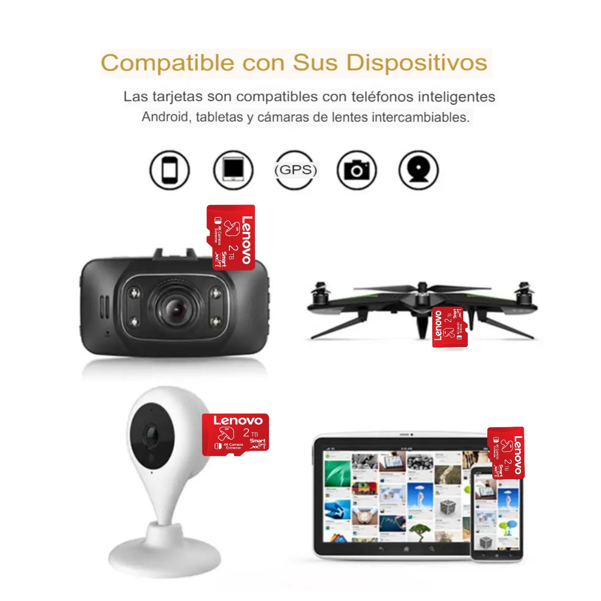 Lenovo tarjeta memoria Micro TF SD alta velocidad 2TB gamer juego