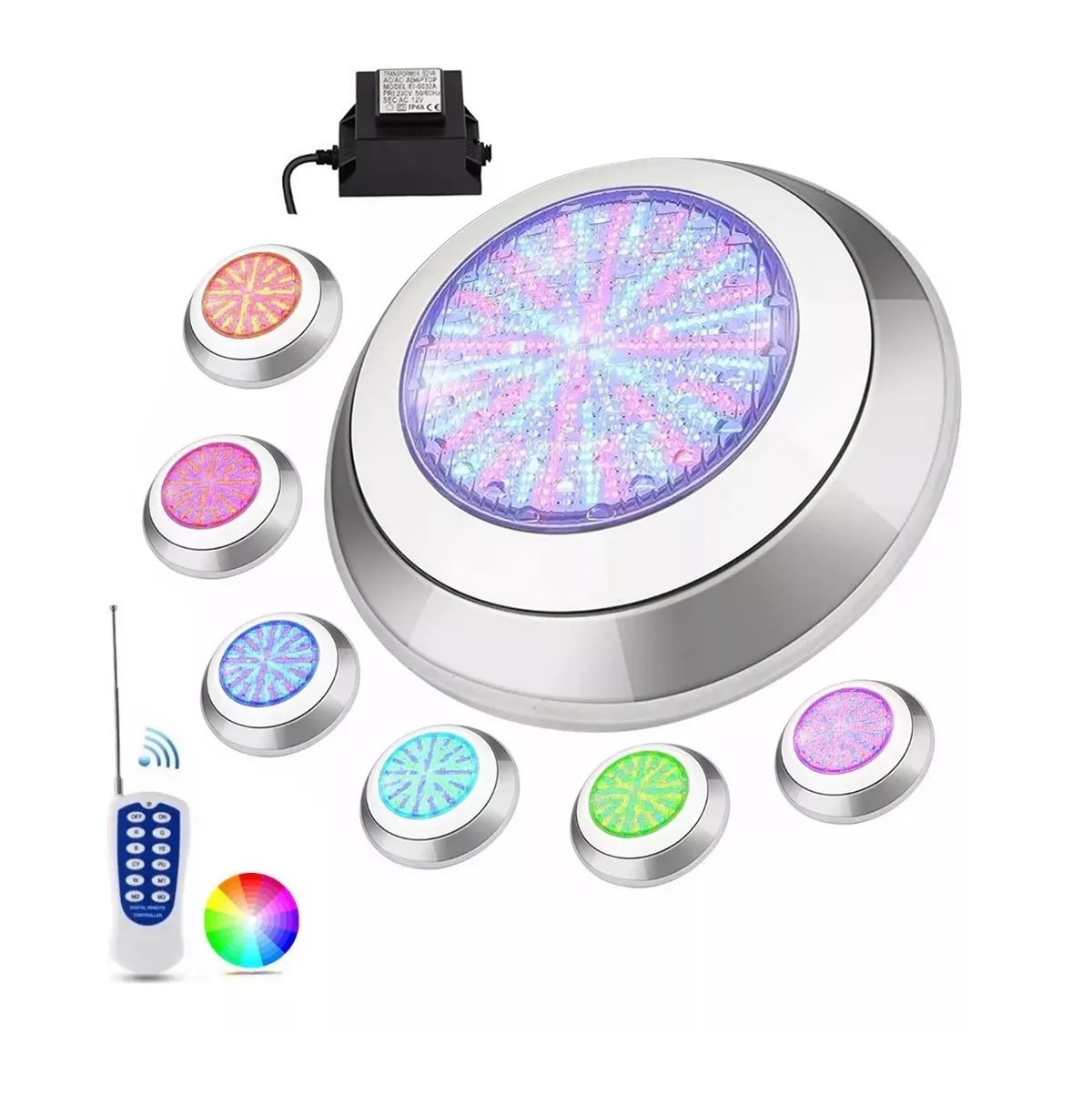 Luz Led Piscina Lampara Para Alberca 24w Rgb + Transformador