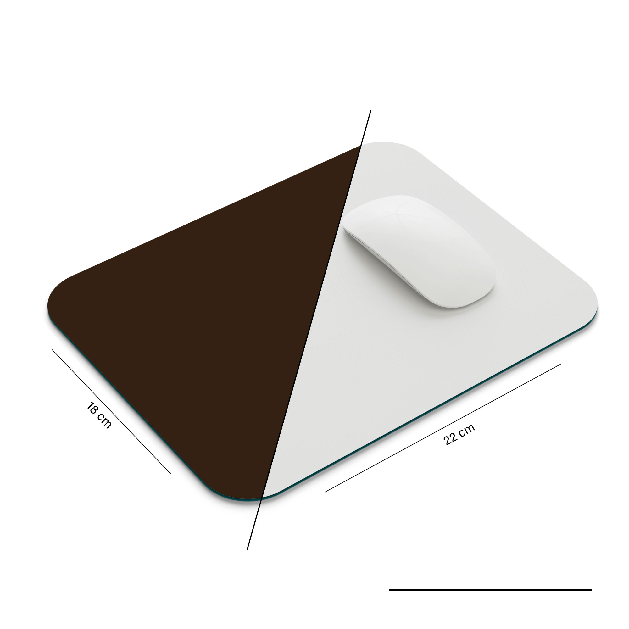 Mouse Pad de 22 * 18cm, Color Café Mouse Mat de Antideslizante Natural en Neopreno, Alfombrilla de Mouse para Juego Color Duradero de Textura