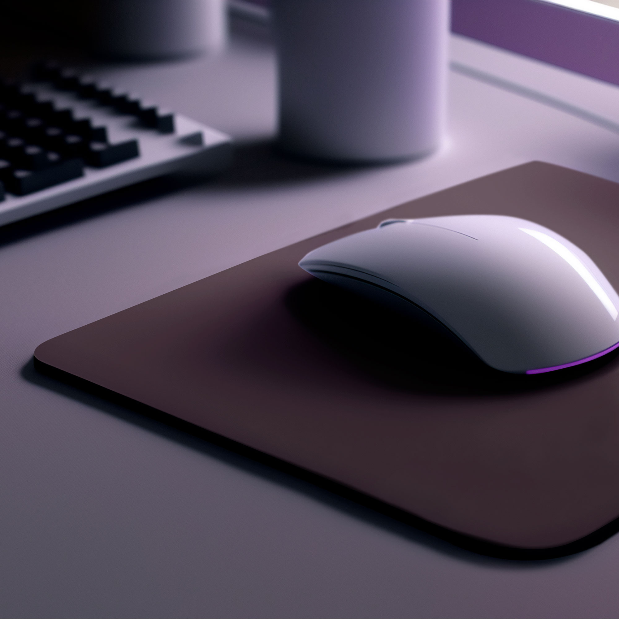 Mouse Pad de 22 * 18cm, Color Café Mouse Mat de Antideslizante Natural en Neopreno, Alfombrilla de Mouse para Juego Color Duradero de Textura