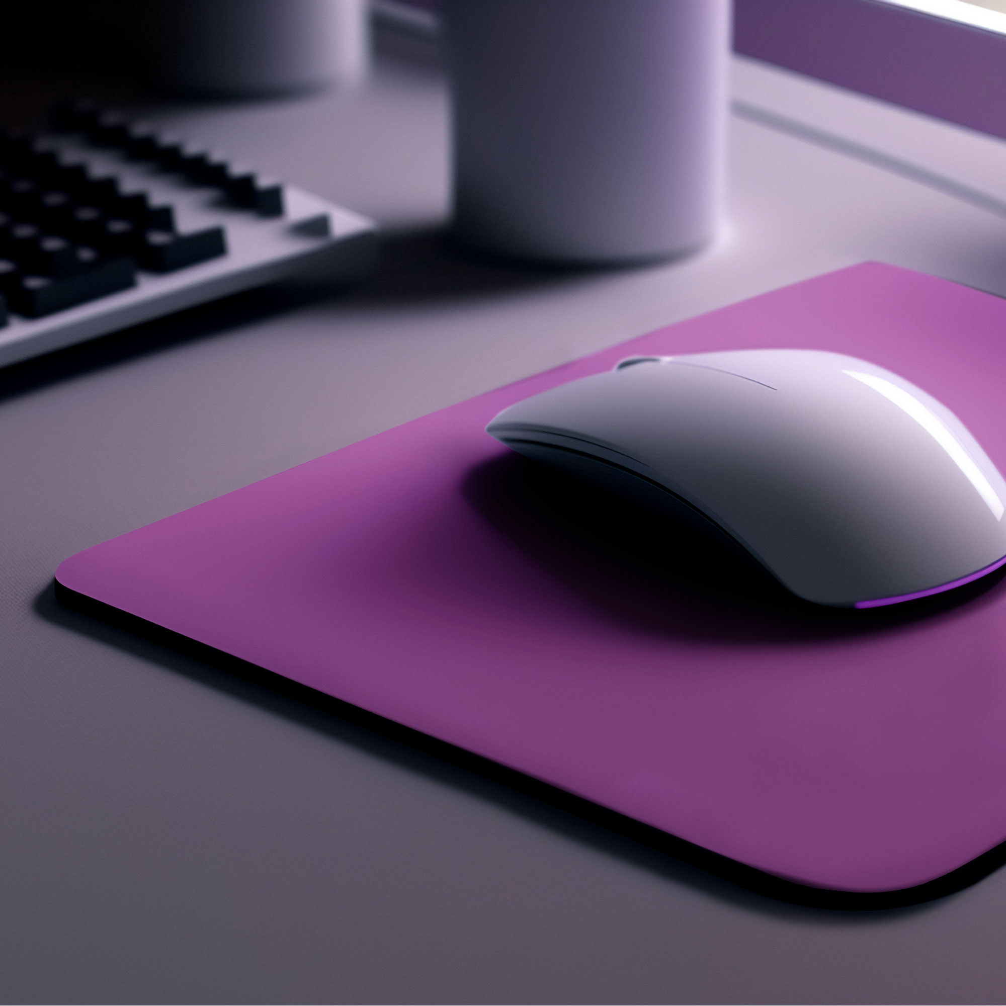 Mouse Pad de 22 * 18cm, Color Morado Mouse Mat de Antideslizante Natural en Neopreno, Alfombrilla de Mouse para Juego Color Duradero de Textura