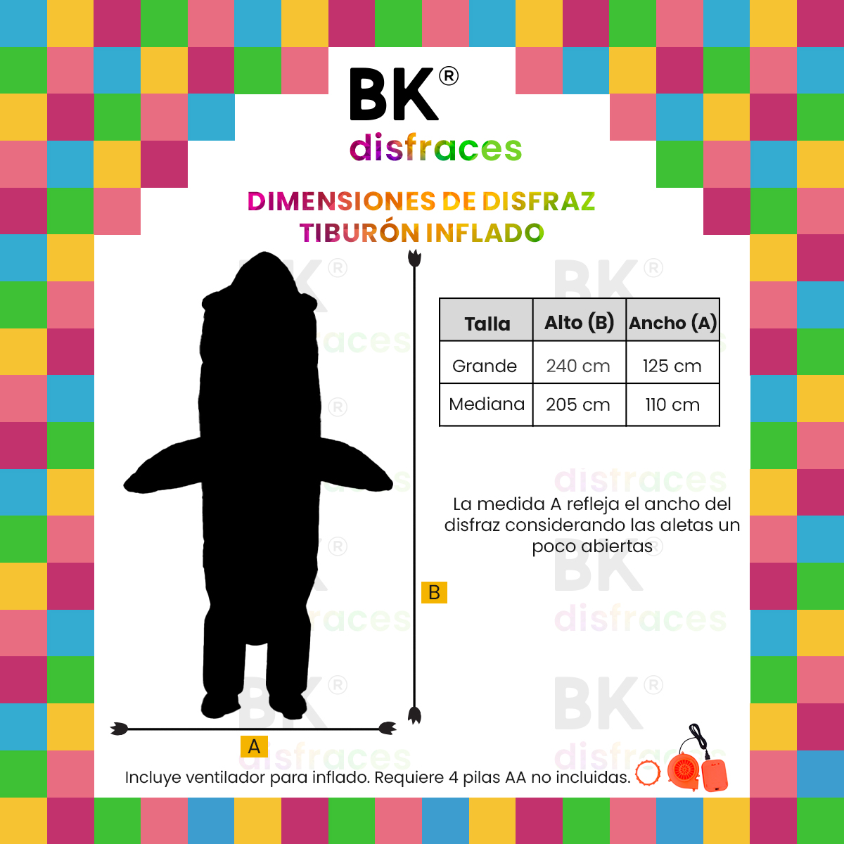 Disfraz Inflable De Halloween Shark Tiburón Premium Toda Ocasión - 2 Tallas Disponibles