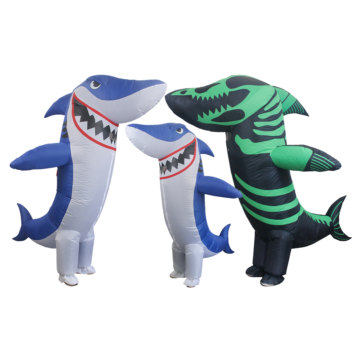 Disfraz Inflable De Halloween Shark Tiburón Premium Toda Ocasión - 2 Tallas Disponibles