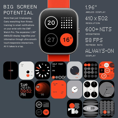 Reloj Inteligente Cmf By Nothing Watch Pro Gris Negro