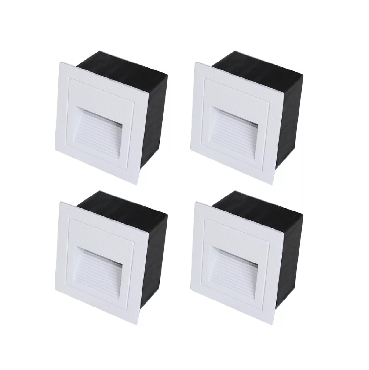 Set Lampara Led Escalera Pared  Foco 3w Ip65 Blanco-luz blanca-6500K 4Piezas