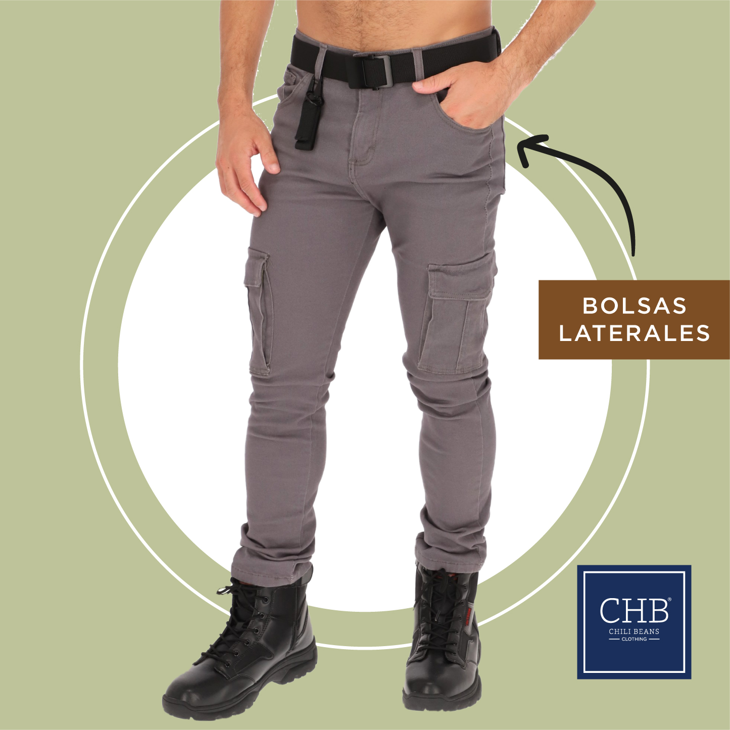 Pantalón Táctico Color Verde Militar Para Hombre Slim Fit Ajuste Cómodo