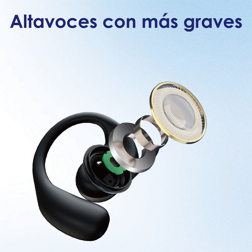 Audífonos Open-ear Bluetooth Negro Mvpsmart Con Micrófono
