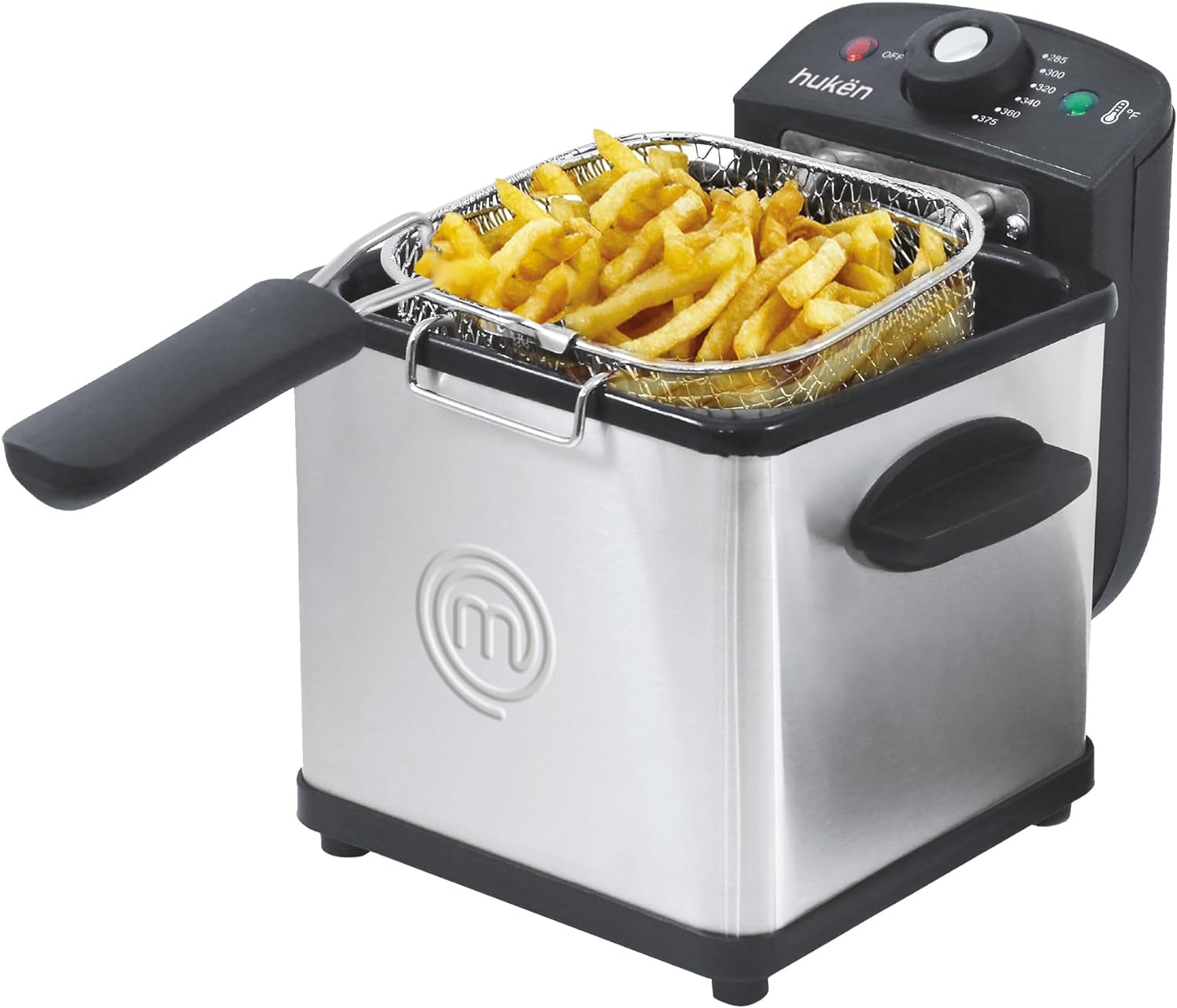 MasterChef Freidora de Aceite Flash-Fry S de 1.5 Litros, Acero Inoxidable con Canastilla Removible, 800W - Modelo MK-DF-1SS