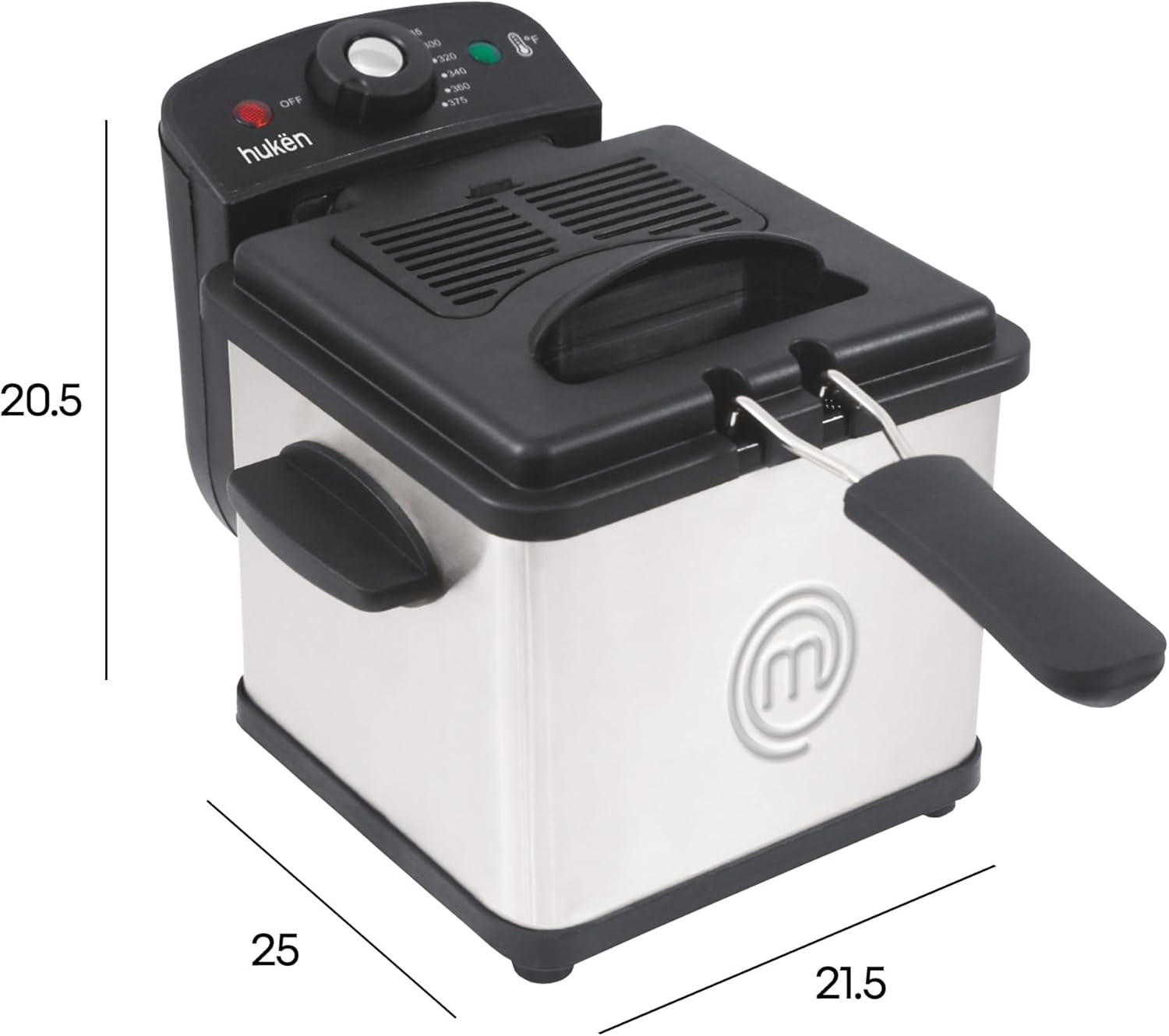 MasterChef Freidora de Aceite Flash-Fry S de 1.5 Litros, Acero Inoxidable con Canastilla Removible, 800W - Modelo MK-DF-1SS