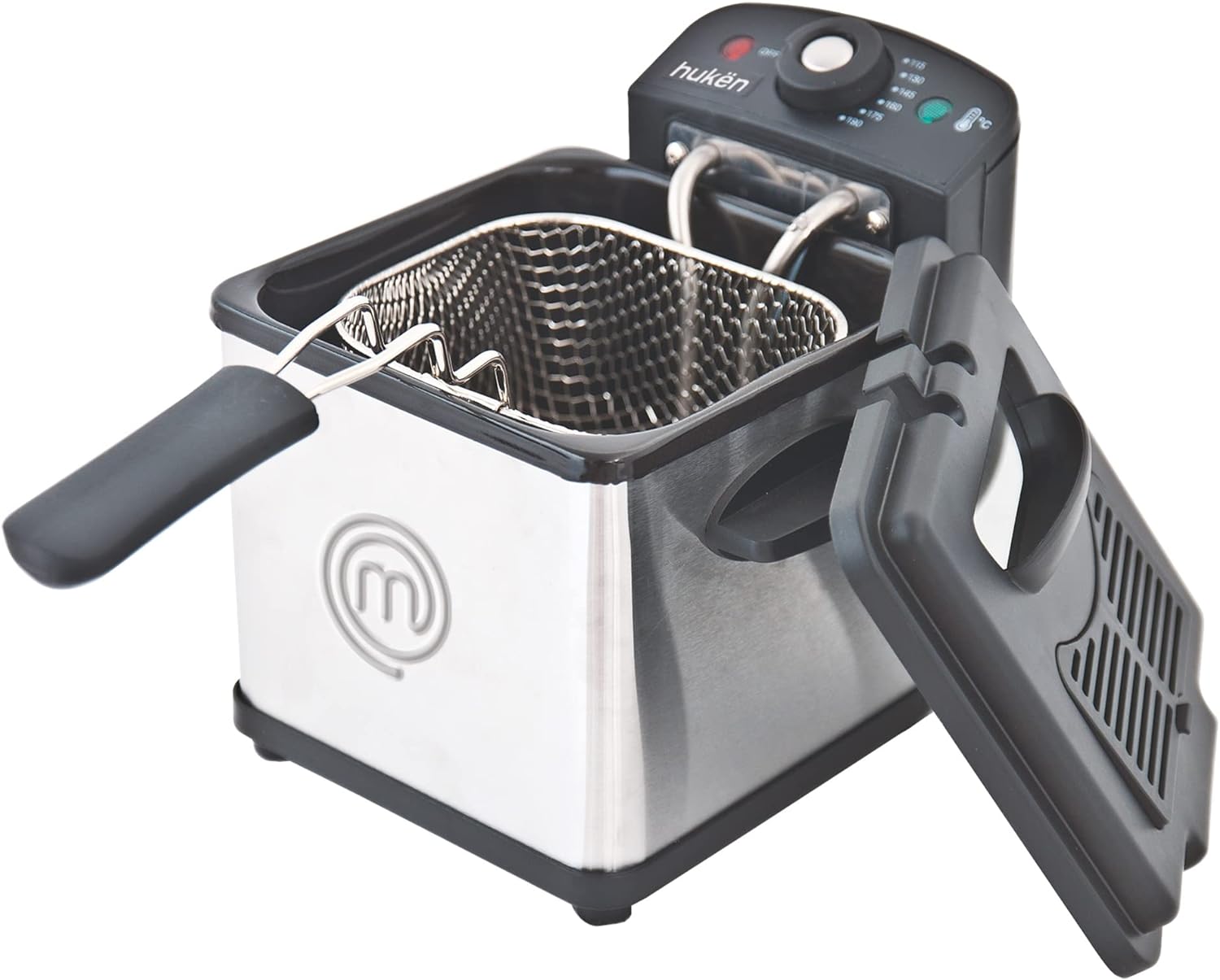 MasterChef Freidora de Aceite Flash-Fry S de 1.5 Litros, Acero Inoxidable con Canastilla Removible, 800W - Modelo MK-DF-1SS