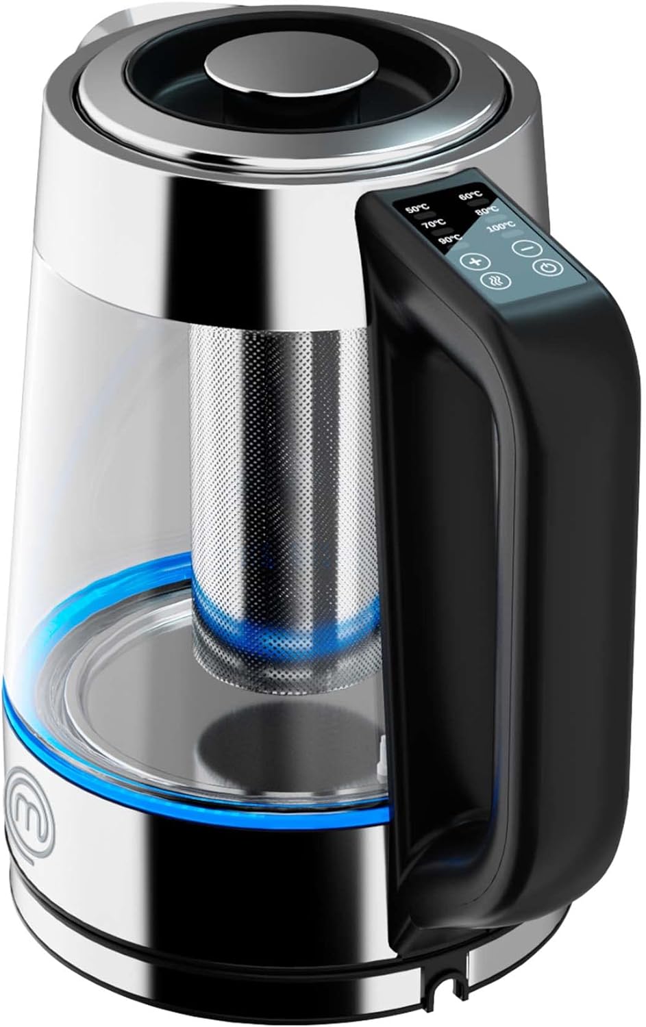 MasterChef Tetera Eléctrica Digital con Temperatura Ajustable y Panel Digital, 1.7 Litros - Modelo Heat-Select