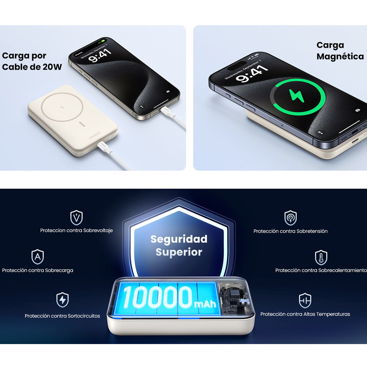 Ugreen 10,000mah 20w Magnetic Power Bank, Cargador Portátil