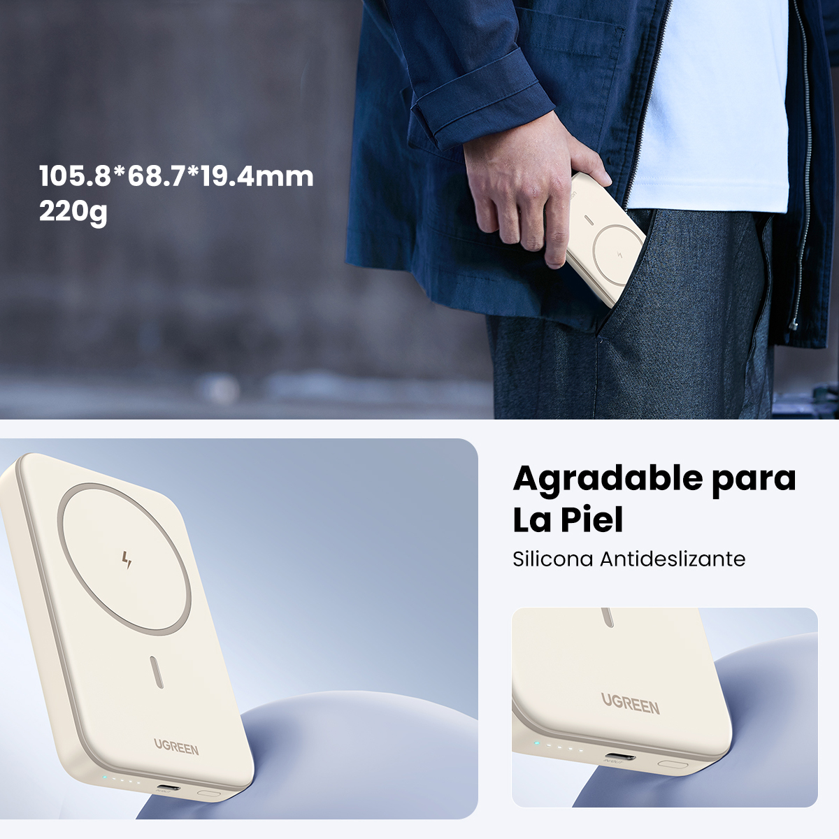 Ugreen 10,000mah 20w Magnetic Power Bank, Cargador Portátil