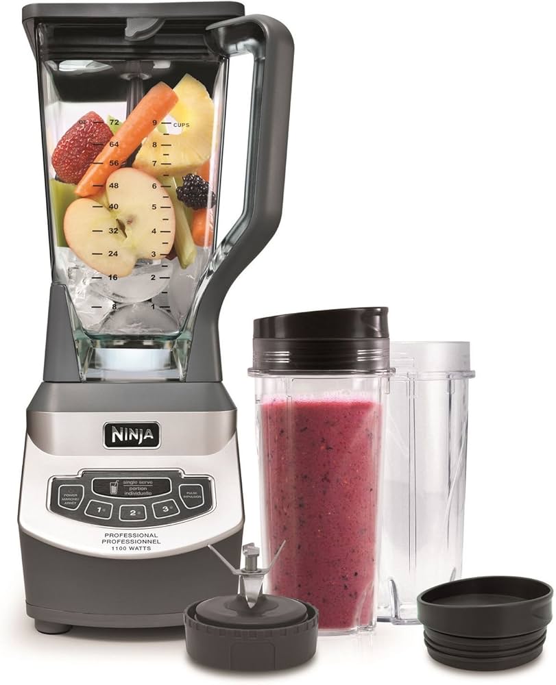 Licuadora Ninja Professional Blender & Nutri Ninja Cups Con 2 Vasos Potencia y Sabor en un Solo Paso