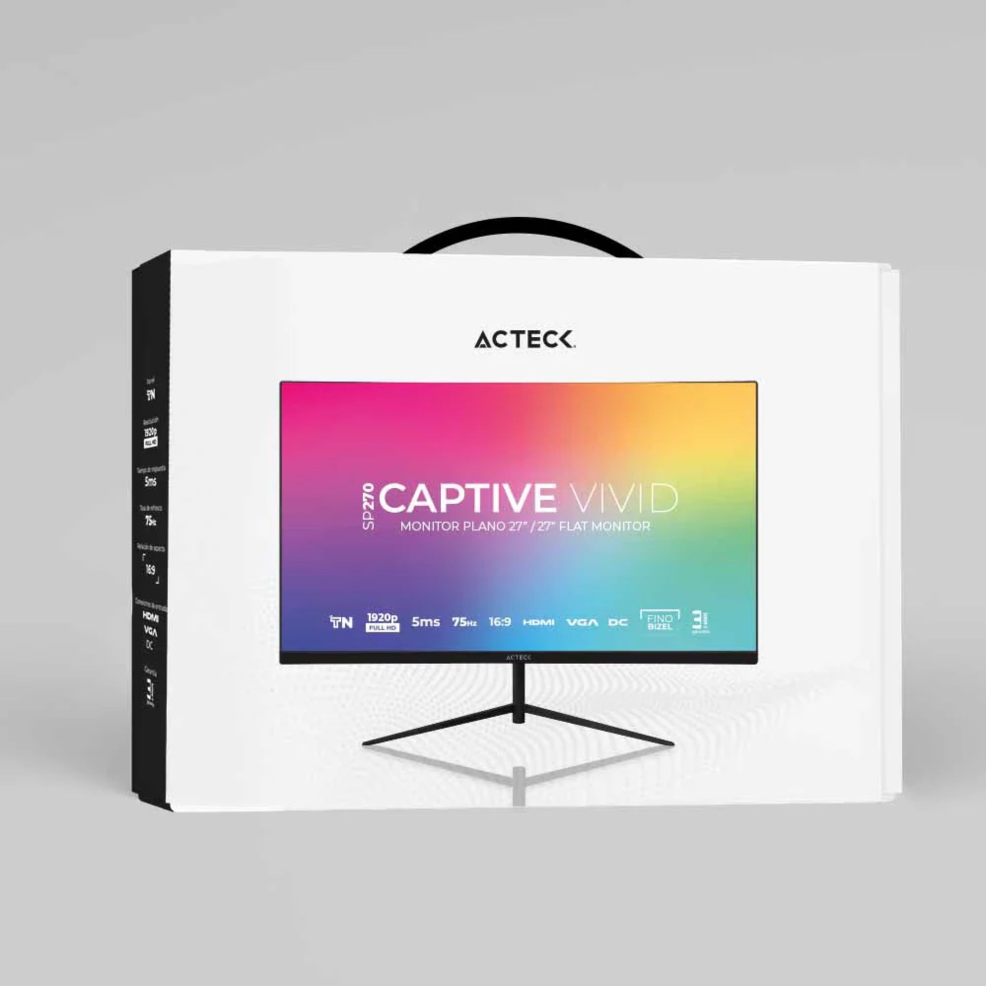 Monitor LED Acteck Captive Vivid SP270 de 27'', Full HD, VGA/HDMI, 75 Hz, Negro