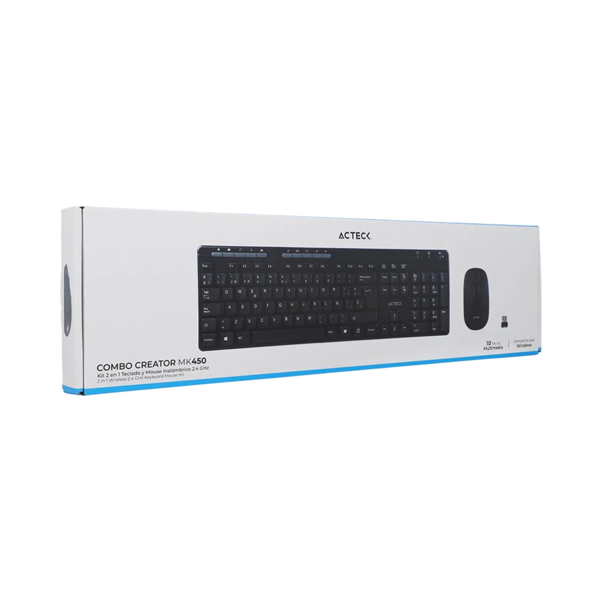 Kit de Teclado y Mouse Acteck Creator MK450, Inalámbrico, USB, Negro