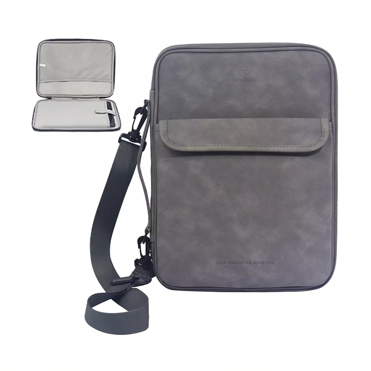 Funda Para Laptop Maletin Protectora Tableta 13 Pulgadas Gris Oscuro