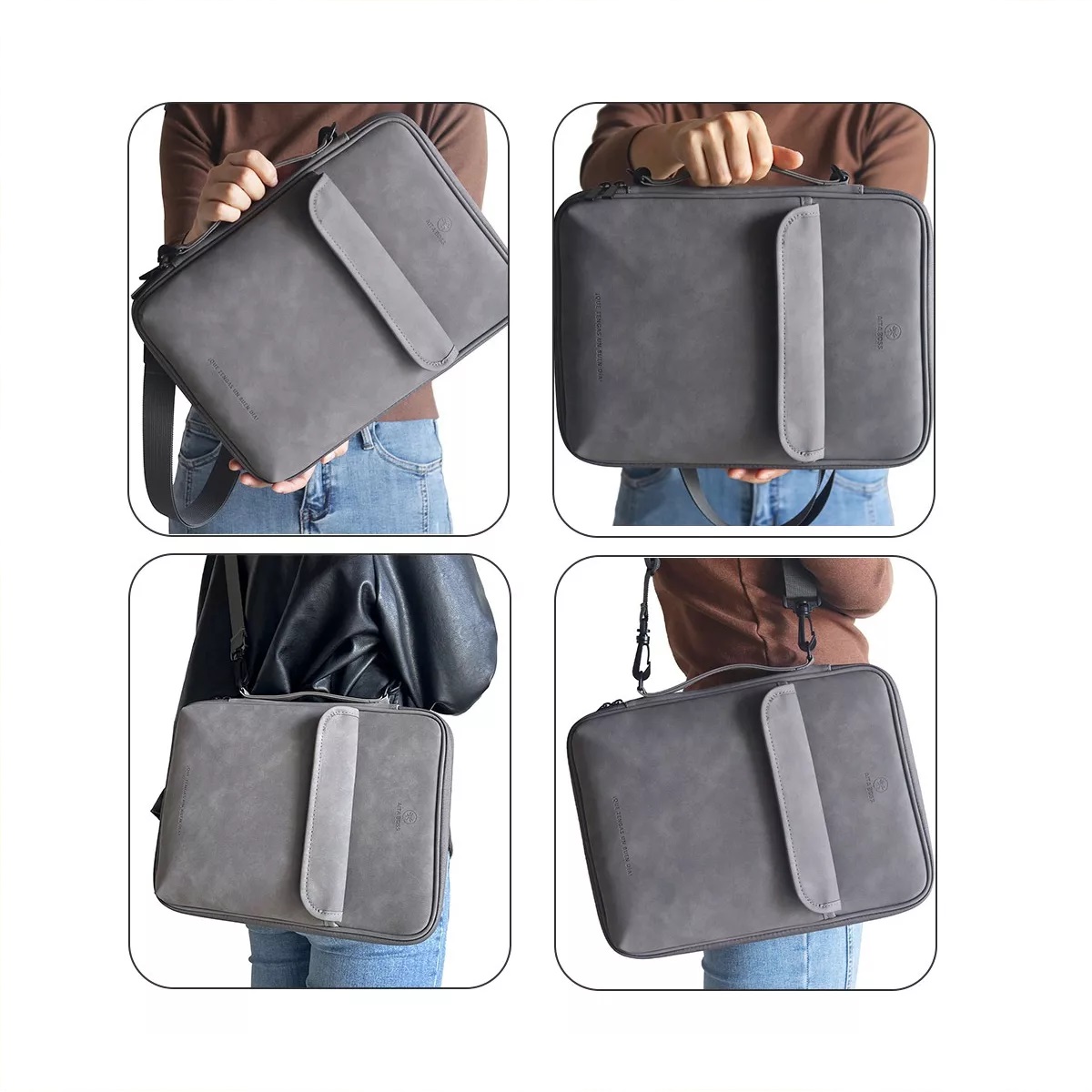 Funda Para Laptop Maletin Protectora Tableta 13 Pulgadas Gris Oscuro