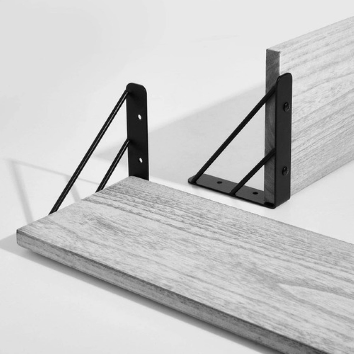 3 Repisas Flotantes Madera Minimalista Muebles Hogar Decorar Gris Claro
