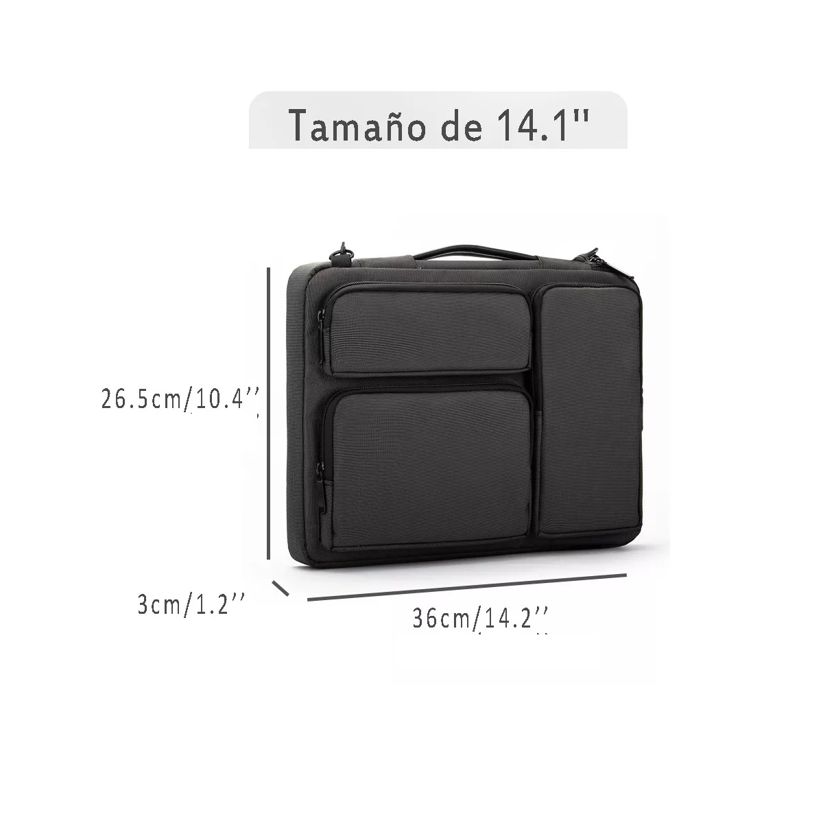 Funda Maletin Protectora Laptop 14.1" Impermeable Negro