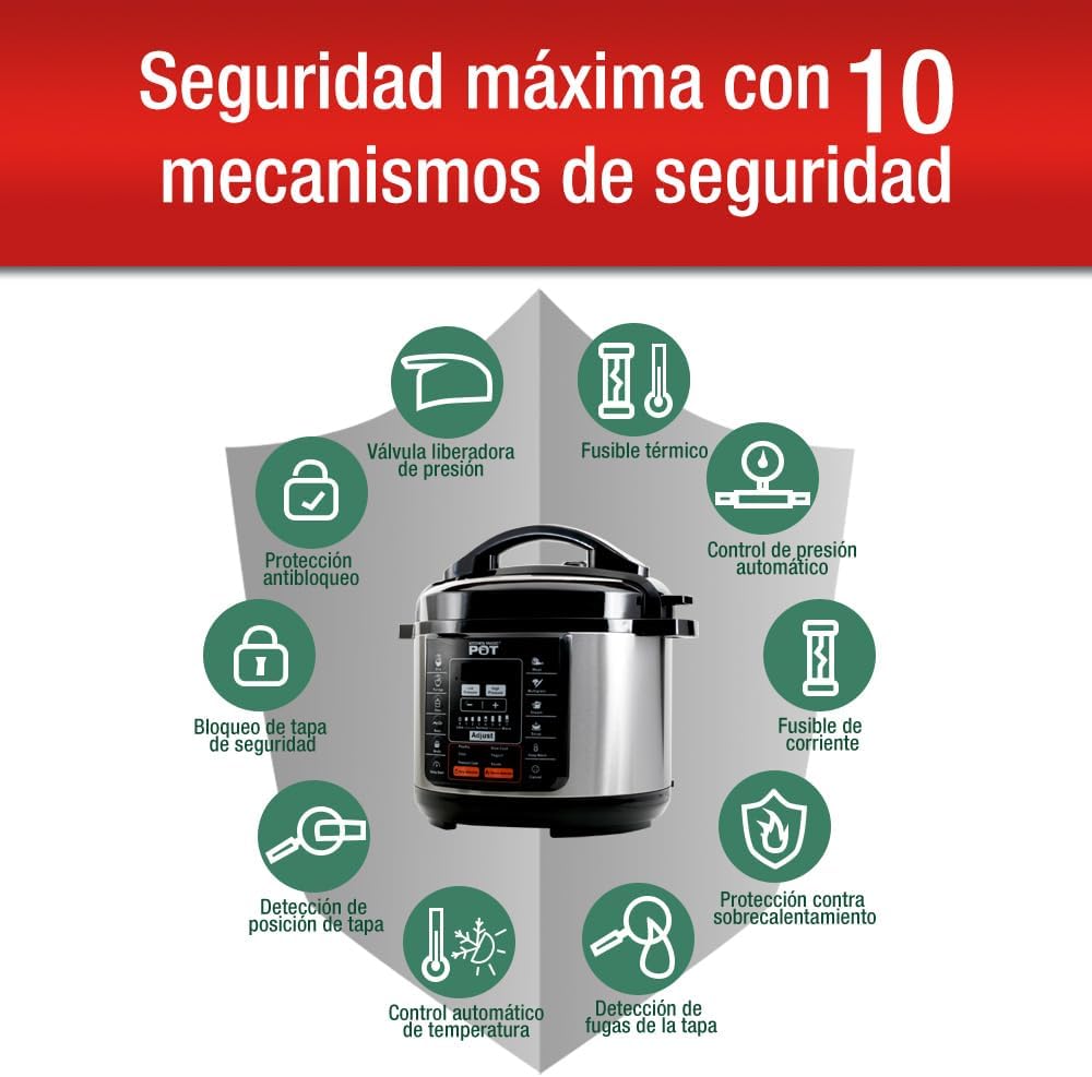 Olla Multifunción Eléctrica Koblenz de 5 Litros con 17 Funciones, 1000W, Acero Inoxidable - Modelo KMP-1000 IN