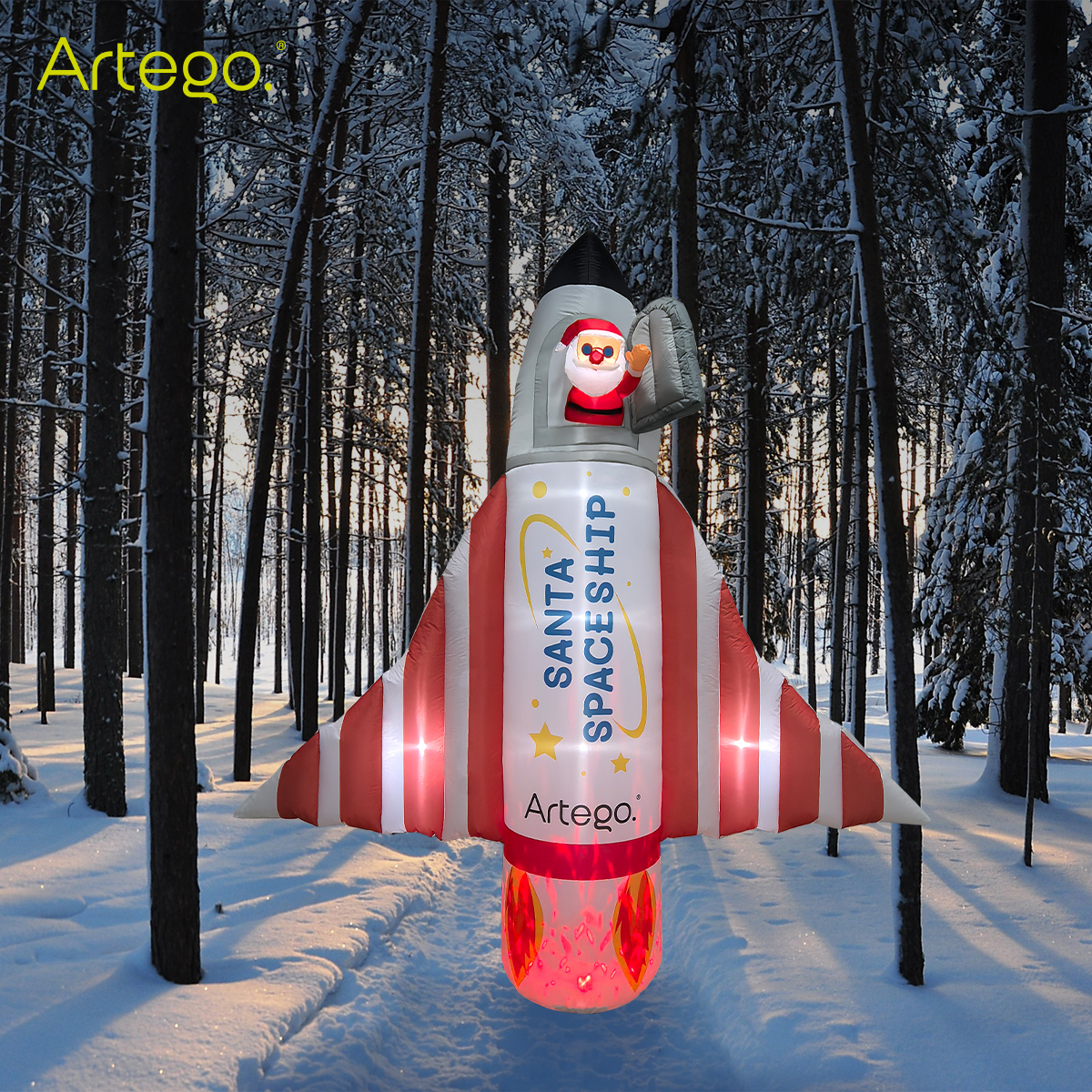 Inflable de Navidad nave espacial de santa christmas spaceship gigante de 2.4m de alto con led FIRE Artego