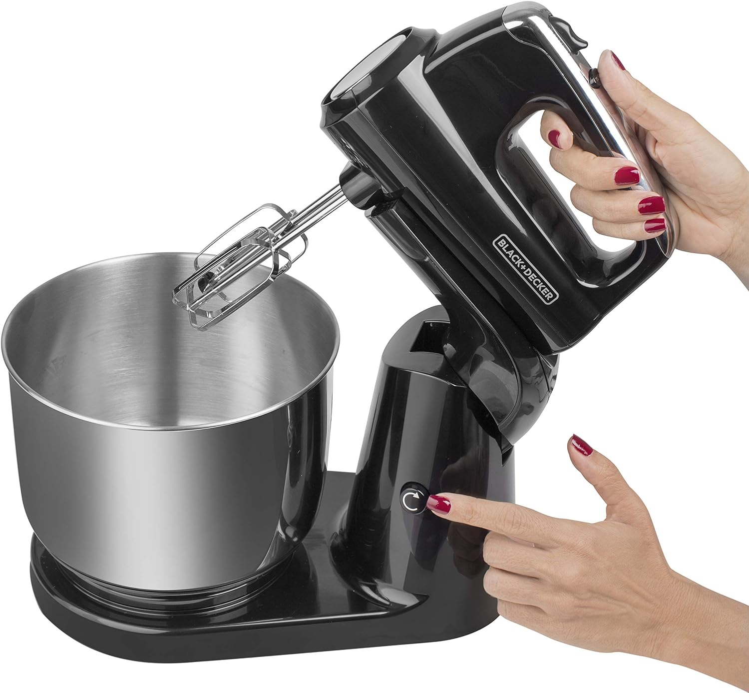 Black & Decker MX1200 Batidora de Pedestal en Color Negro/Plata
