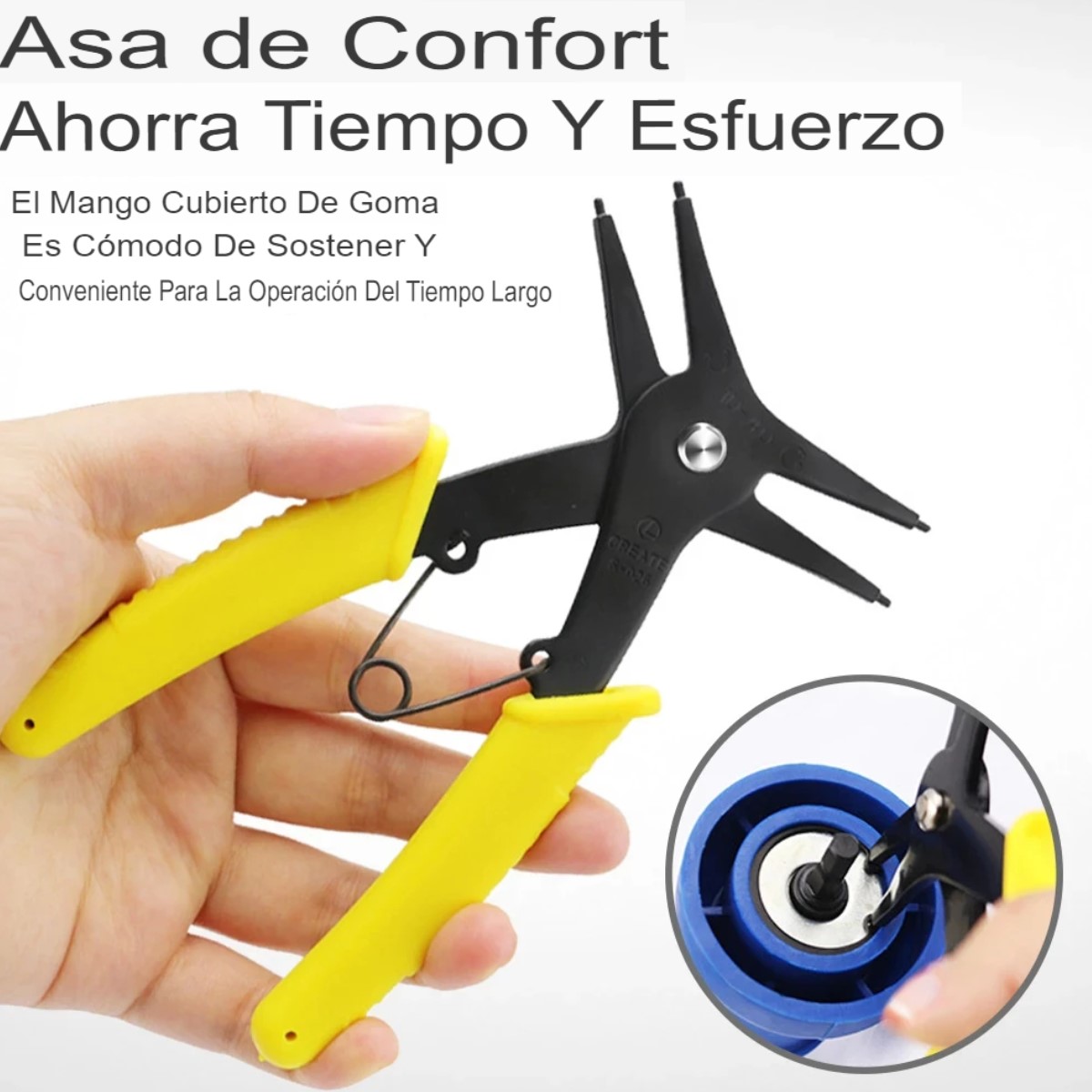 Pinzas alicates internos externos anillos presión doble propósito herramientas montaje desmontaje