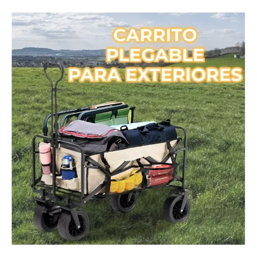 Carrito Plegable de Carga hasta 80Kg Dia de Campo Picnic.