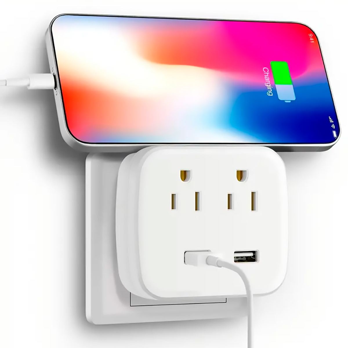 Kit de 2 multicontactos portátiles Fratech con entradas USB