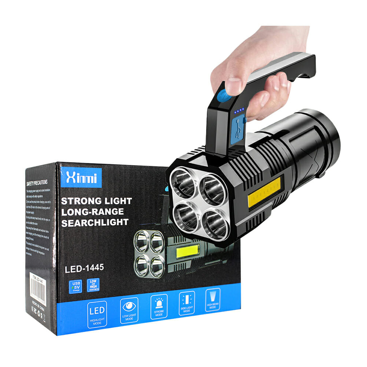 Lámpara Led Recargable De Mano Con 4 Leds De Alta Potencia