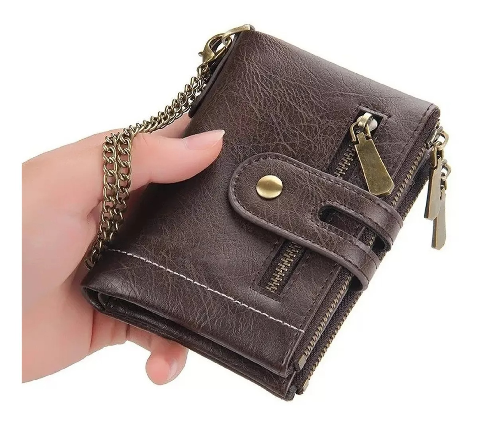 Cartera Caballero Corta Billetera Tarjetero De Piel Regalo