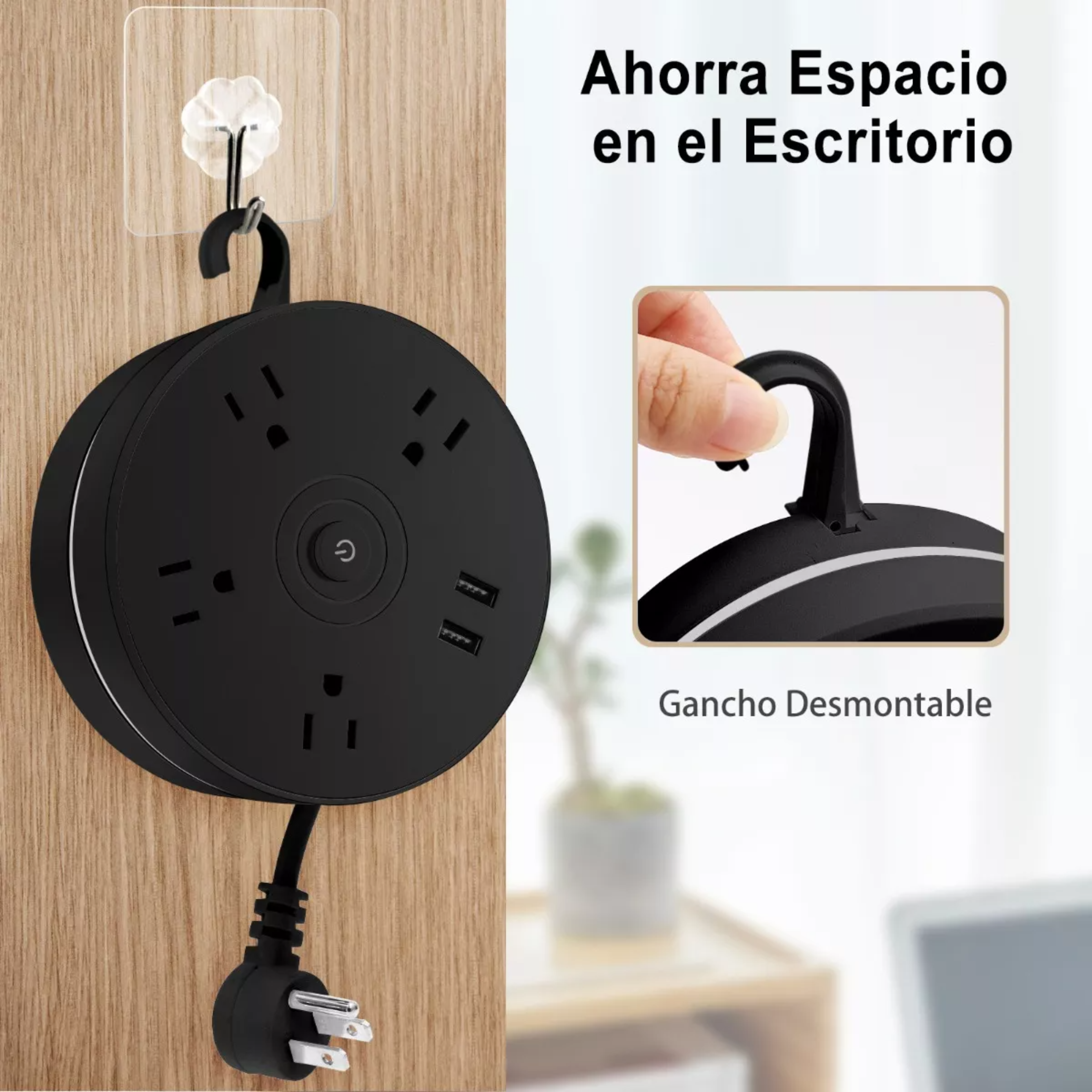 Regleta Cargador Multicontactos Con 4 Salidas Y 2 Usb