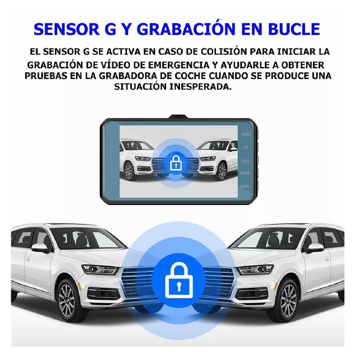Grabadora De Conducción 2 Cámaras Y Pantalla Táctil 1080p Hd
